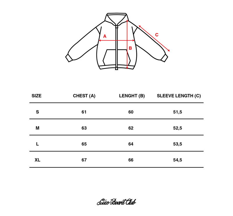 Riders Cove Hoodie — Size Guide