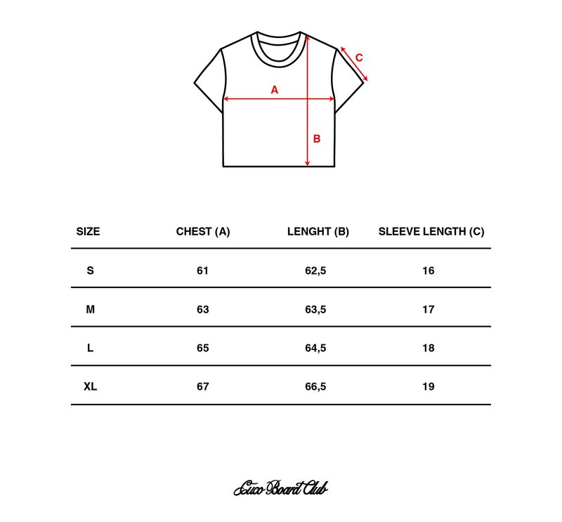 Low Tide Tee — Size Guide